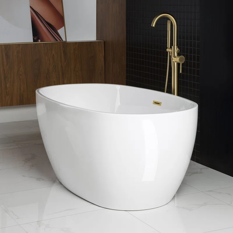 Ember 59'' x 32'' Freestanding Soaking Acrylic Bathtub | Wayfair North America