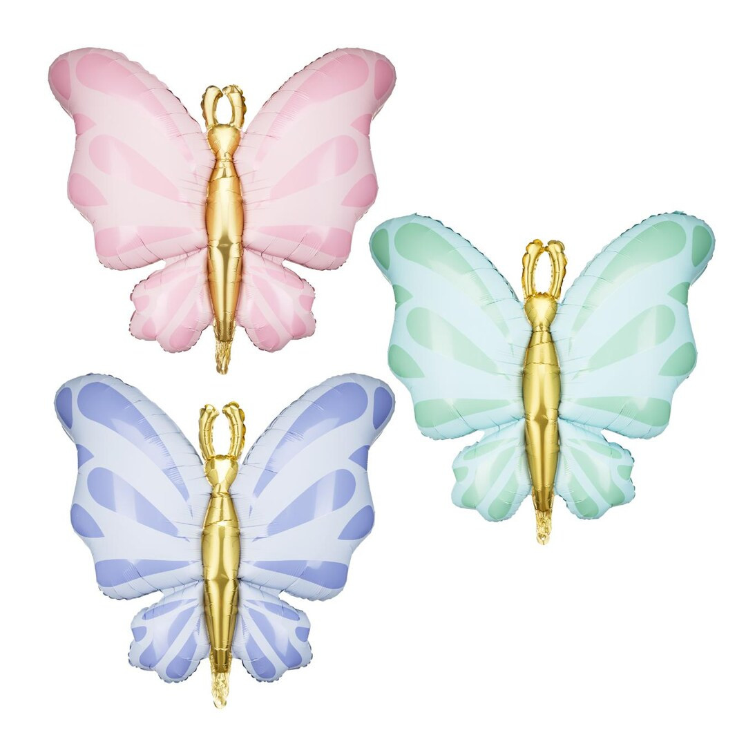 Giant Butterfly Foil Balloon in Pastel Mint, Blue or Pink, Butterfly Balloon, 69x69 Cm, Butterfly... | Etsy (US)