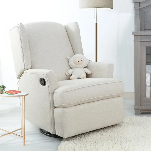 Second Story Home Hemingway Upholstered Wingback Swivel Gliding Recliner- Canvas - Walmart.com | Walmart (US)