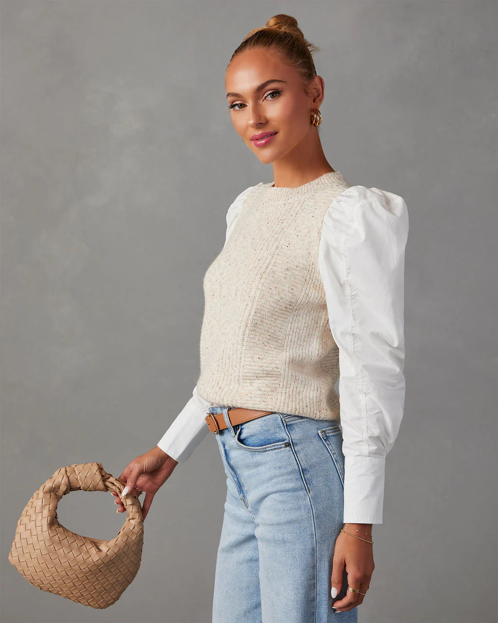 Jenner Knit Contrast Top | VICI