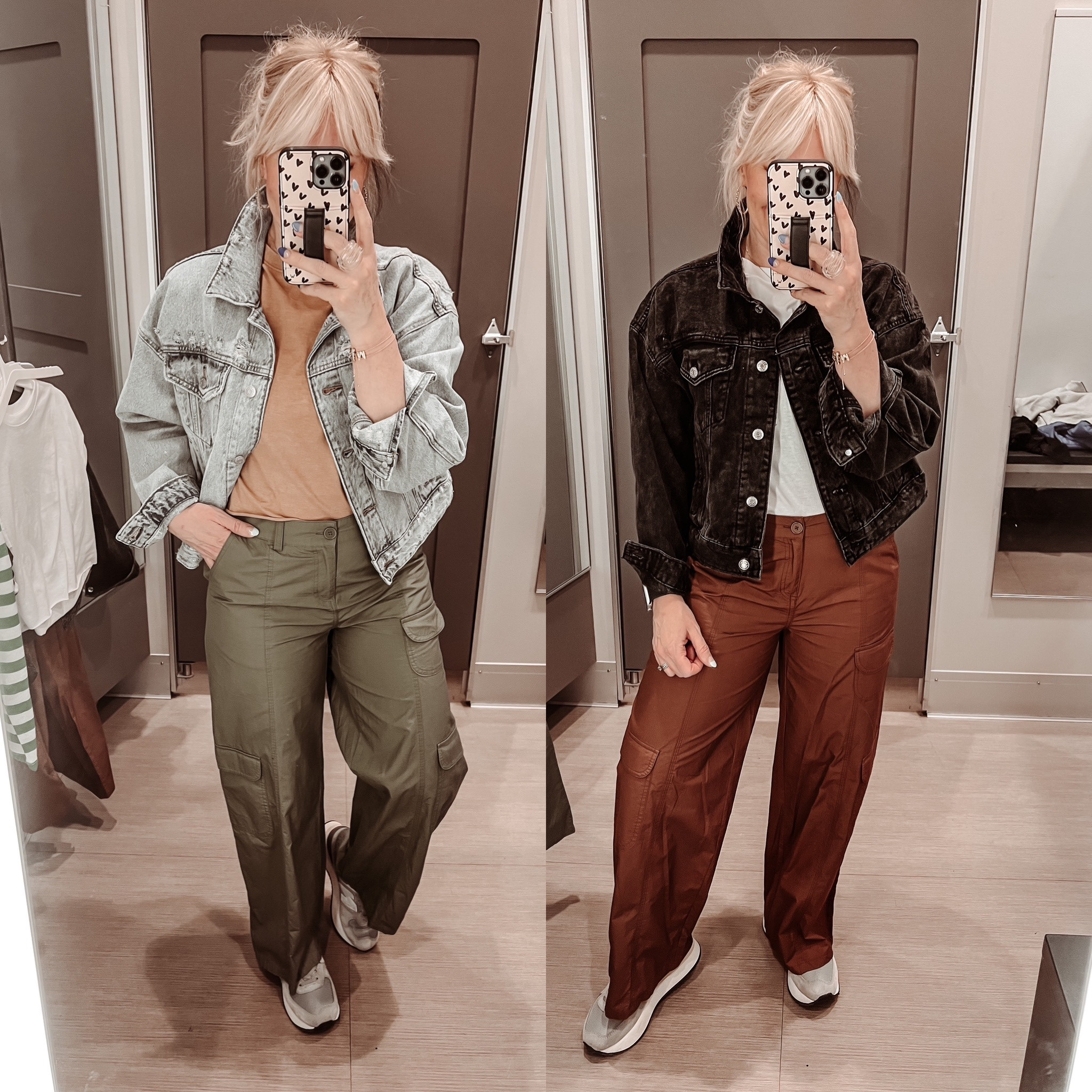 Wild Fable, denim jacket, cropped denim jacket, cargo pants, relaxed fit cropped T-shirt, relaxed tshirt, white T-shirt, black denim jacket, light wash denim jacket 

#LTKFind #LTKstyletip #LTKSeasonal