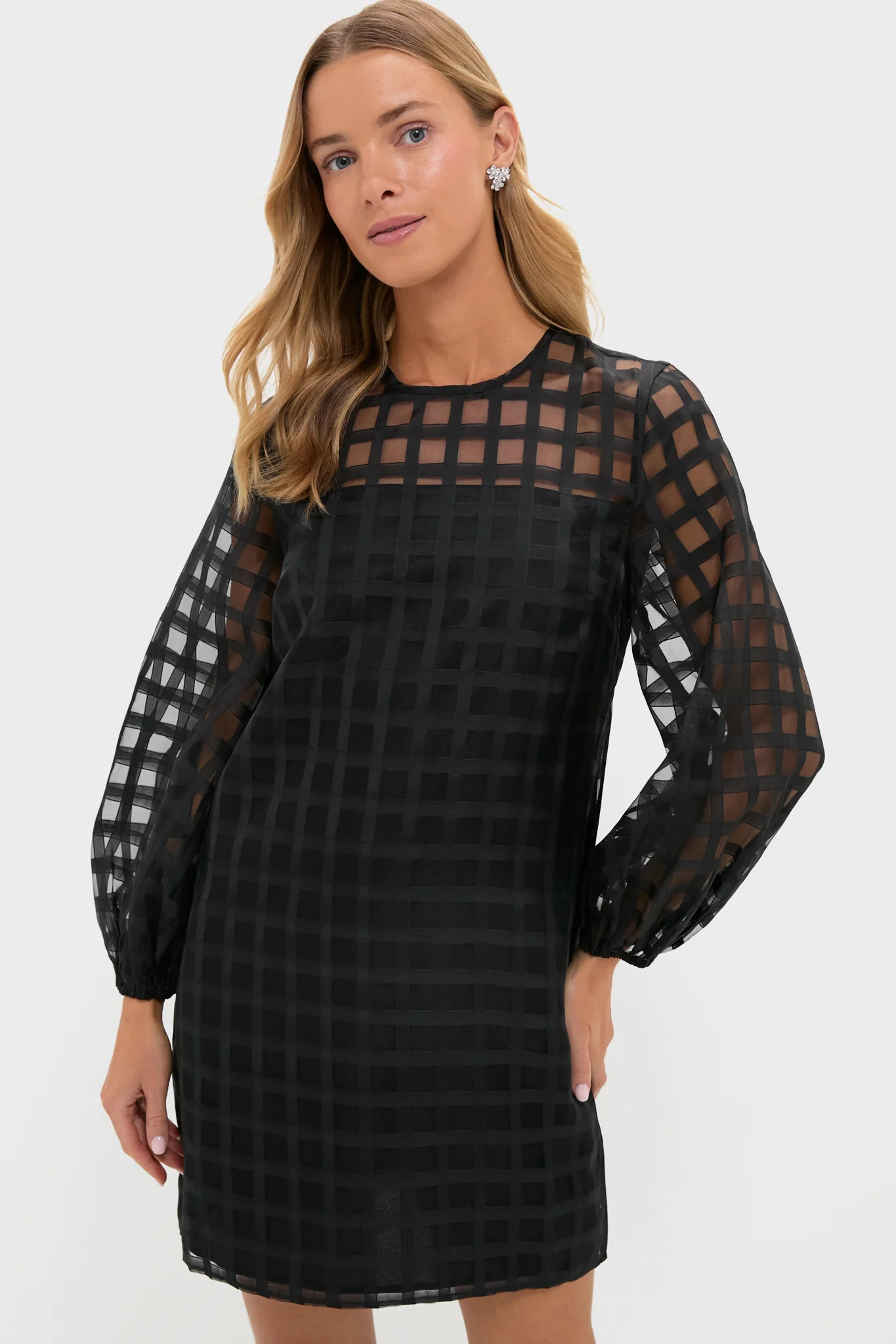 Organza Windowpane Janie Mini Dress | Tuckernuck (US)