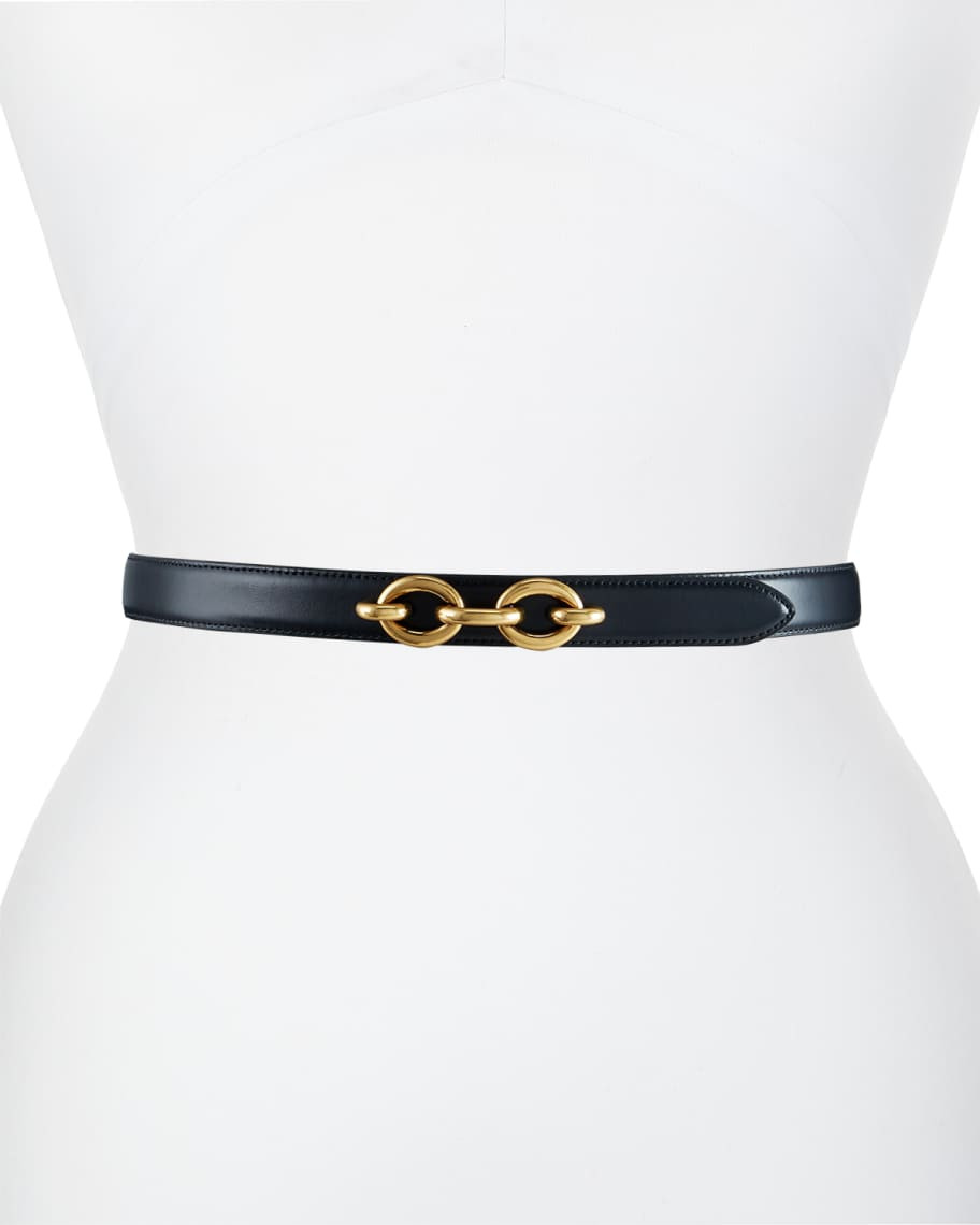 Saint Laurent YSL Cintura Skinny Leather Belt | Neiman Marcus