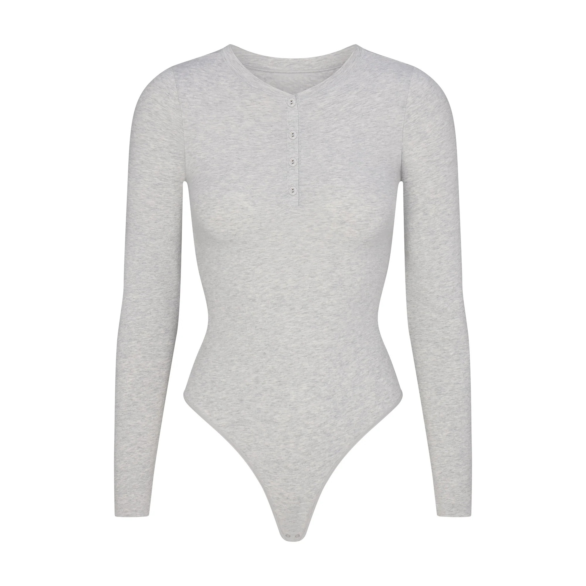 LONG SLEEVE HENLEY BODYSUIT | SKIMS (US)