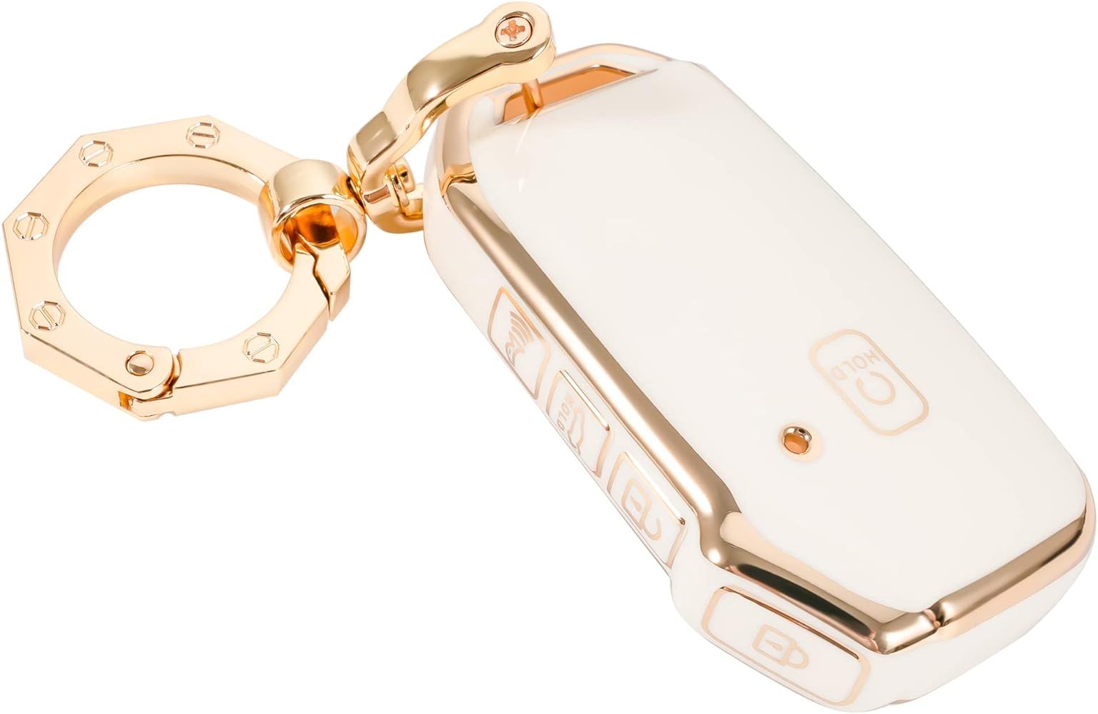 Key Fob Cover for Kia with Gold Keychain fit Ceed Cerato Forte Niro Seltos Sorento Soul | Amazon (US)