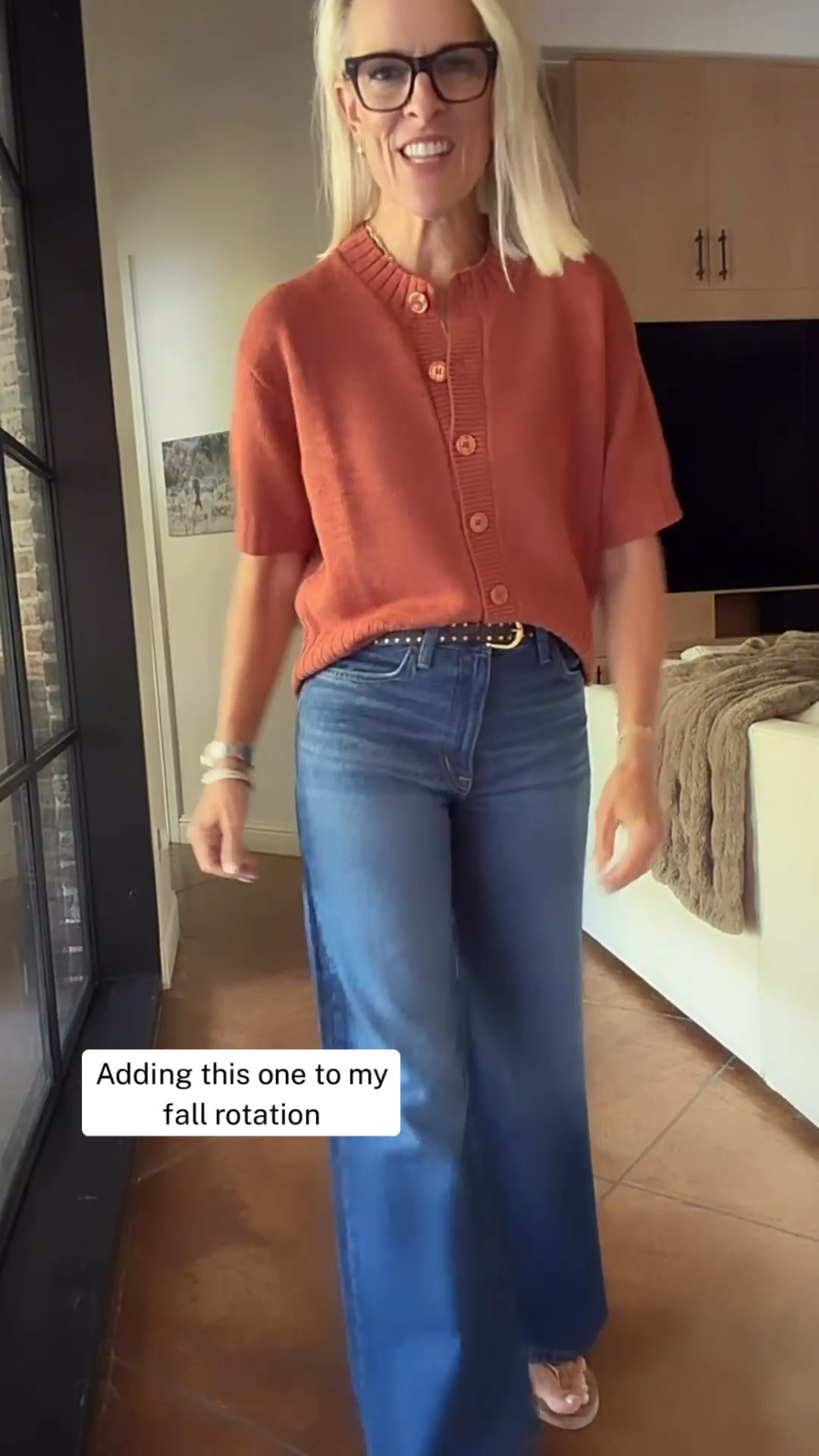 Back in stock at Quince! I grabbed this one before sharing because I wasn’t sure how long it would last!

It’s a cotton-linen blend with short sleeves and the prettiest rust color for fall. I sized up to a medium for a more relaxed, oversized fit. Wear it buttoned as a sweater or open as a cardigan—so many easy ways to style it.

#LTKootd #LTKgrwm #LTKOver40