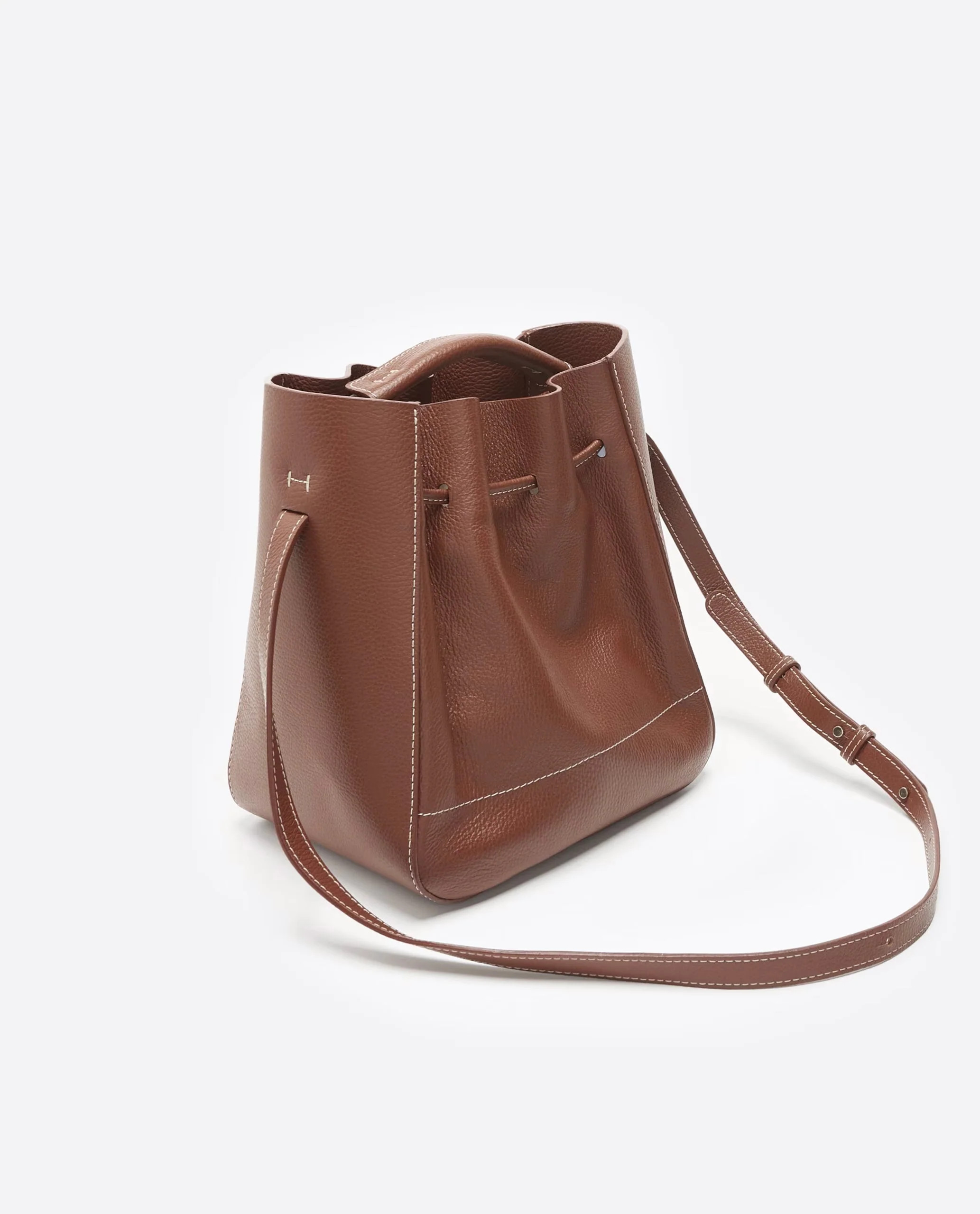 Bo Bucket Leather Cognac Bag | Flattered