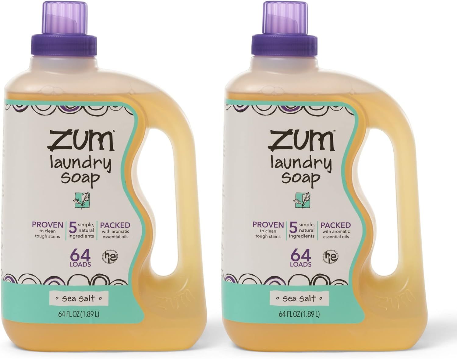 Zum Clean Laundry Soap - Sea Salt - 64 fl oz (Pack of 2) | Amazon (US)