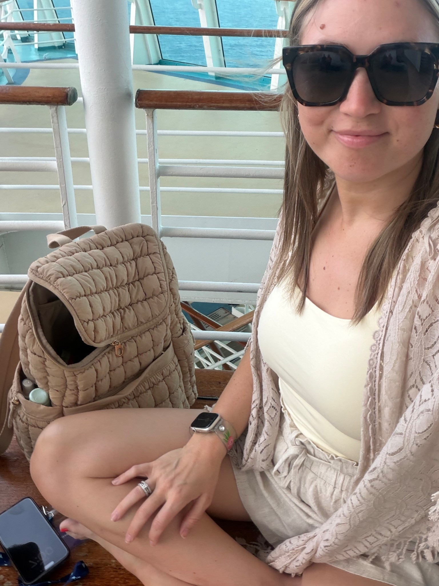 I love these double layer old bay tanks! So smoothing and flattering! I also am obsessed with this puffer backpack. I carried it everywhere on our cruise. Travel outfit travel clothing resort wear luggage 

#LTKSaleAlert