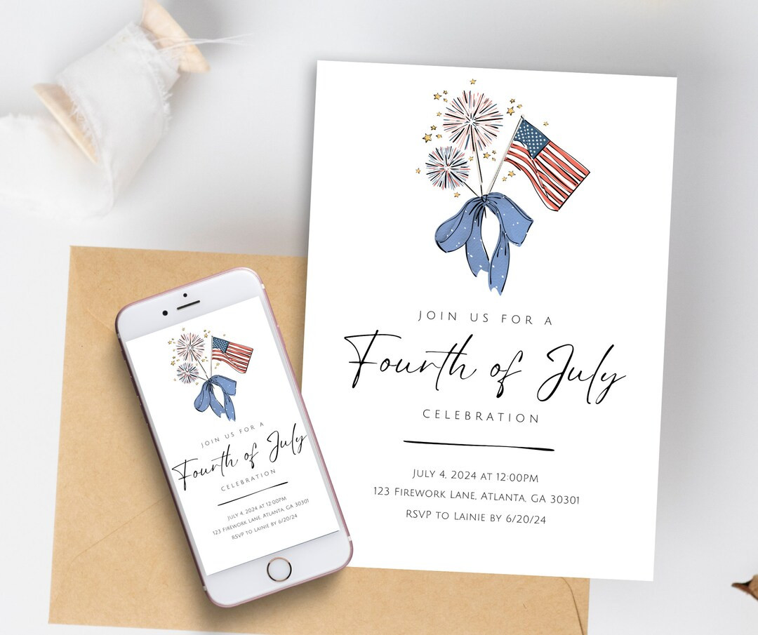 Fourth of July Party Invitation L Instant Download Printable Template Patriotic Independence Day ... | Etsy (US)