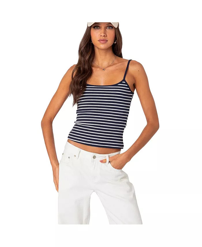 Women's Gretta Striped Ribbed Tank Top | Macy's