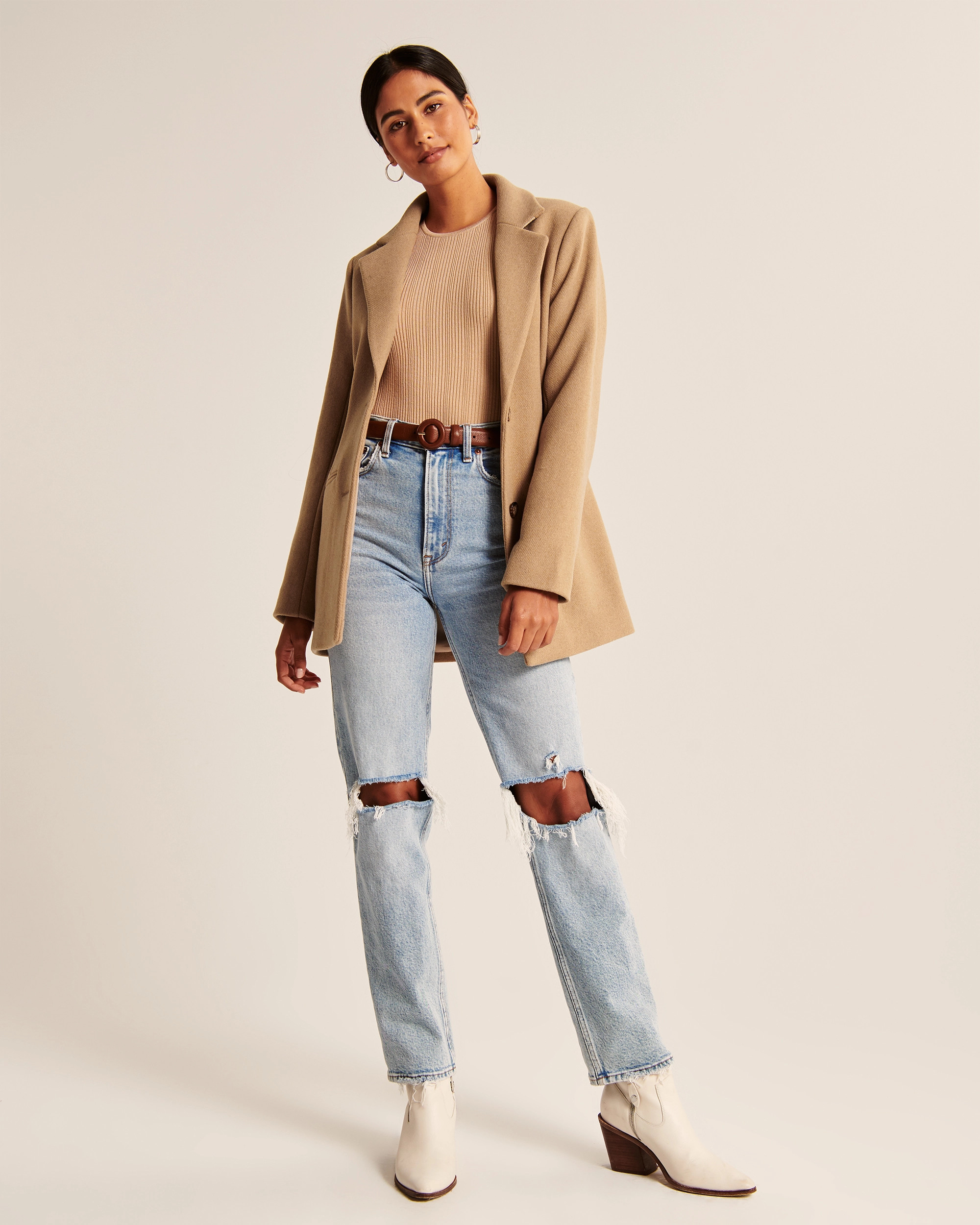 Wool-Blend Blazer Coat | Abercrombie & Fitch (US)