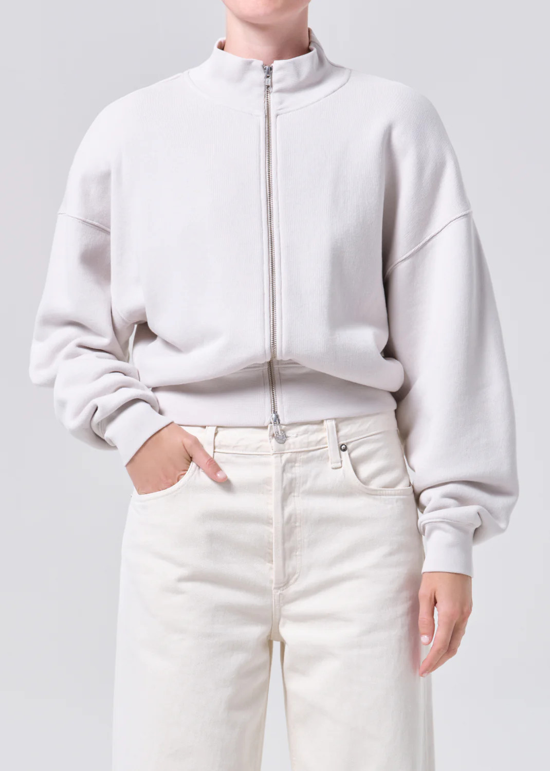 Jensen Zip Up in Bone | AGOLDE