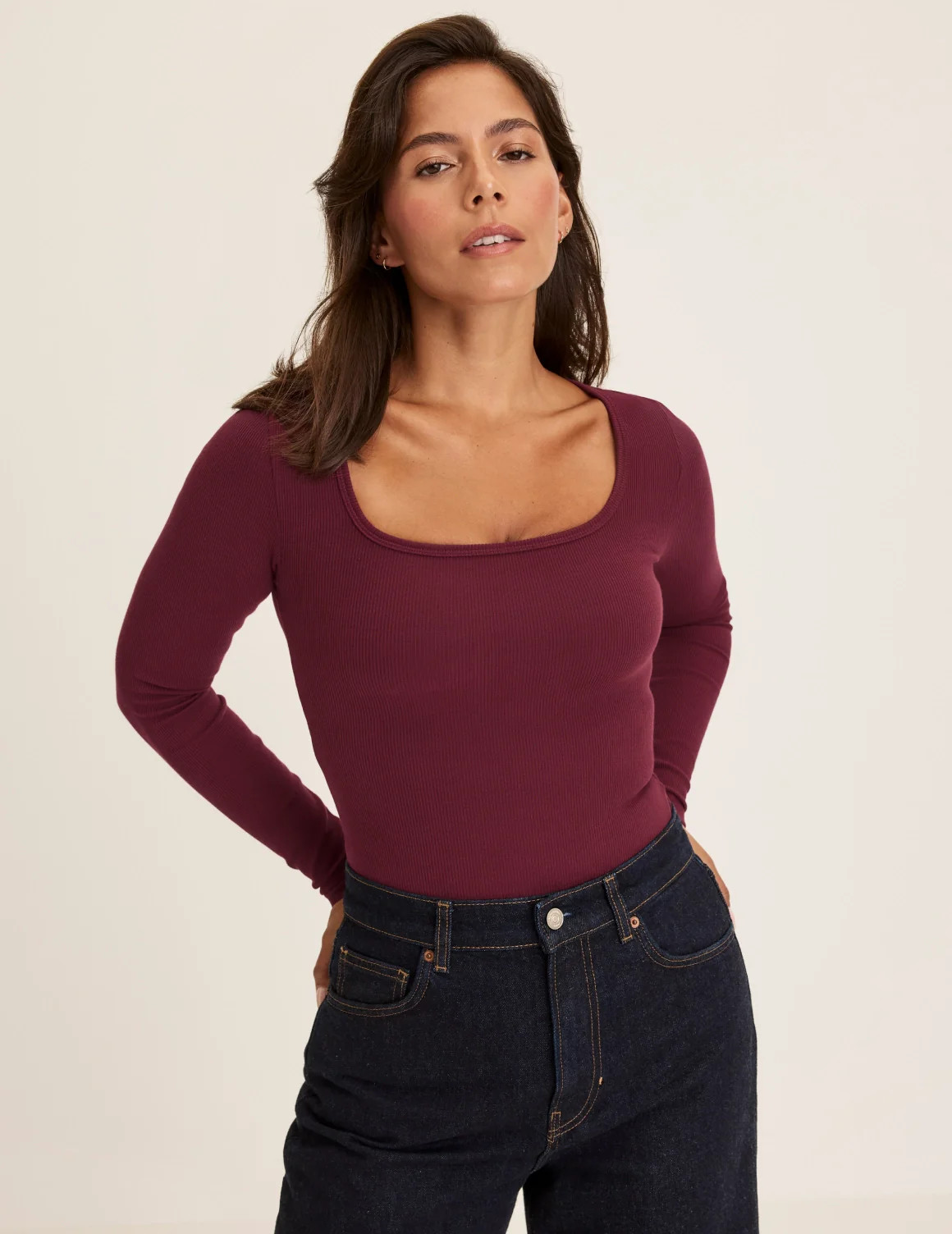 SculptRib\u2122 Cotton Long Sleeve Top | Knix US