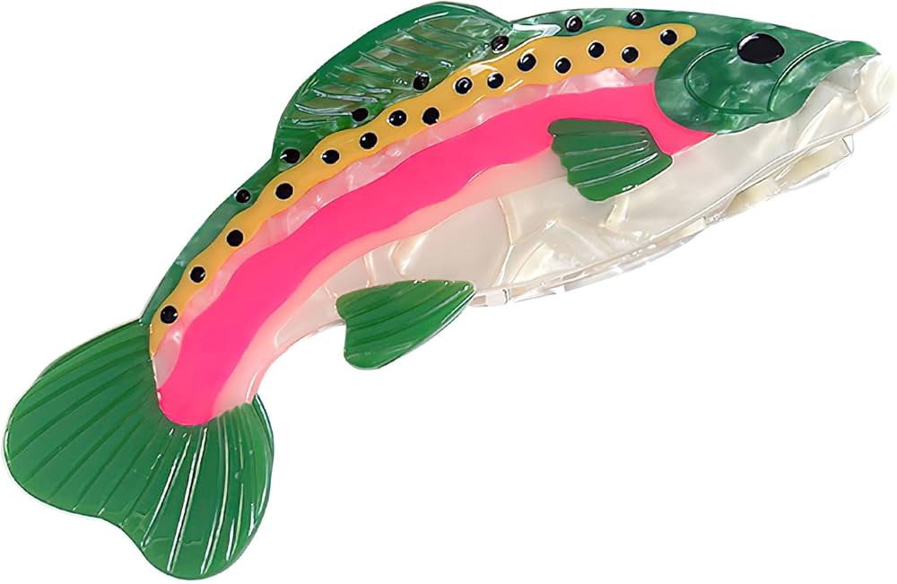 Novelty Salmon Fish Hair Clip, Acetate Hair Clips, Girl Women Small Claw Hairpin, Non Slip Unique... | Amazon (US)