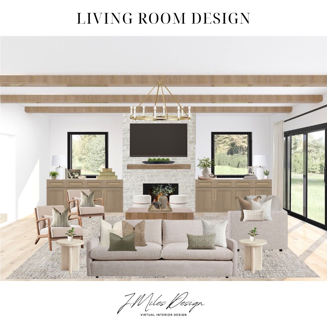 Bright, airy, and effortlessly elegant 🤍 This Coastal Meadow living room design blends soft neutrals, warm wood beams, and natural textures for a space that feels both elevated and inviting. Perfect for cozy nights in or hosting with style. 

#LivingRoomInspo #NeutralHome #CoastalLiving #ModernFarmhouse #HomeDesign #VirtualInteriorDesign #NeutralDecor #LightAndAiry

#LTKHome #LTKSaleAlert #LTKStyleTip