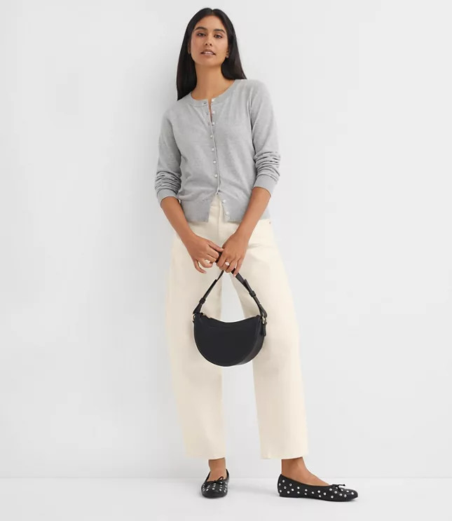 Modern Crew Neck Cardigan | LOFT