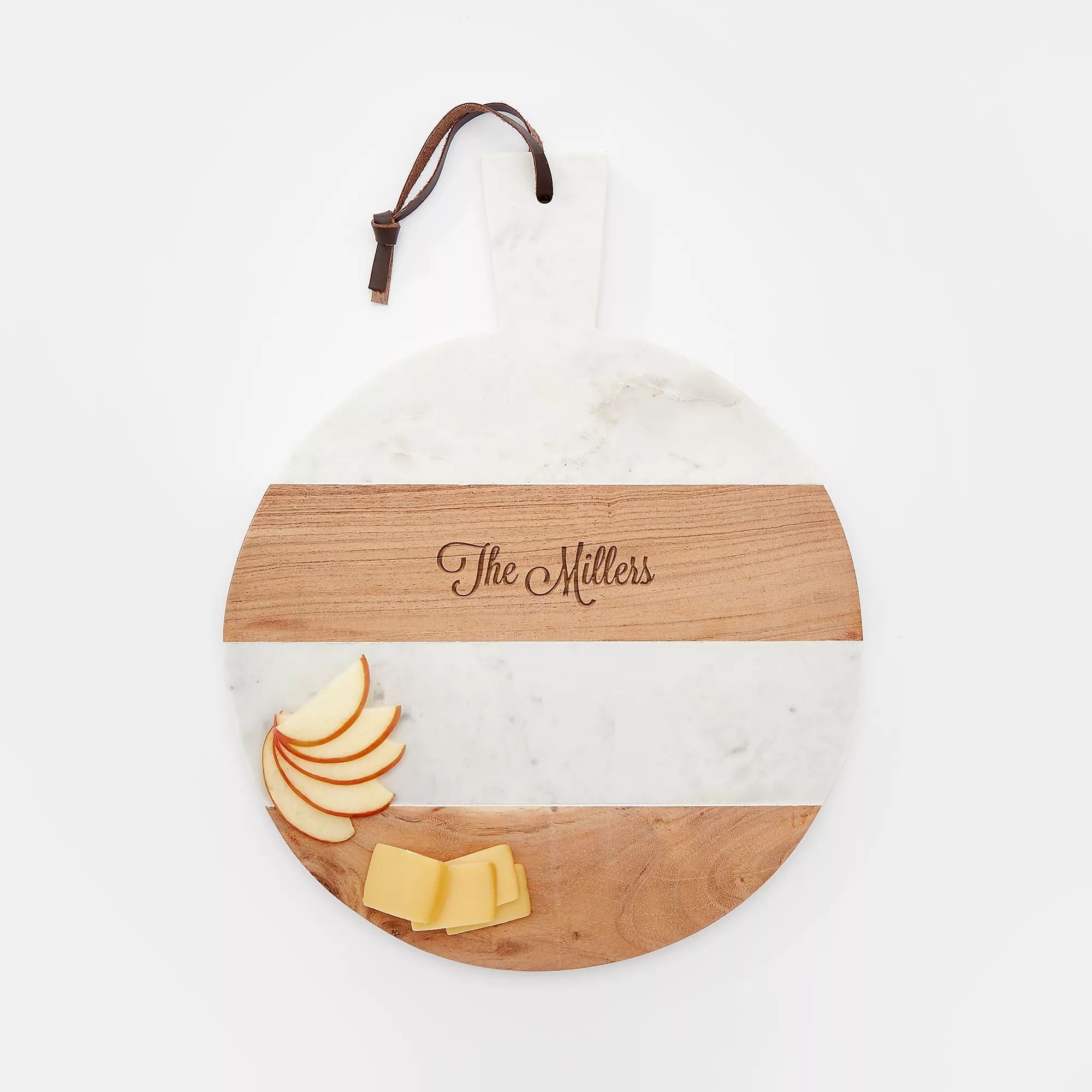 Wood Marble Round Cheese Board | Things Remembered
