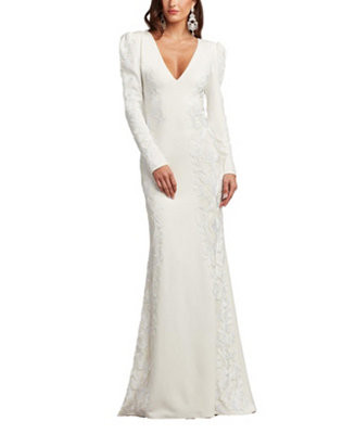 Tadashi Shoji Women's Irelina Puff Sleeve Embroidered Gown - Macy's | Macy's