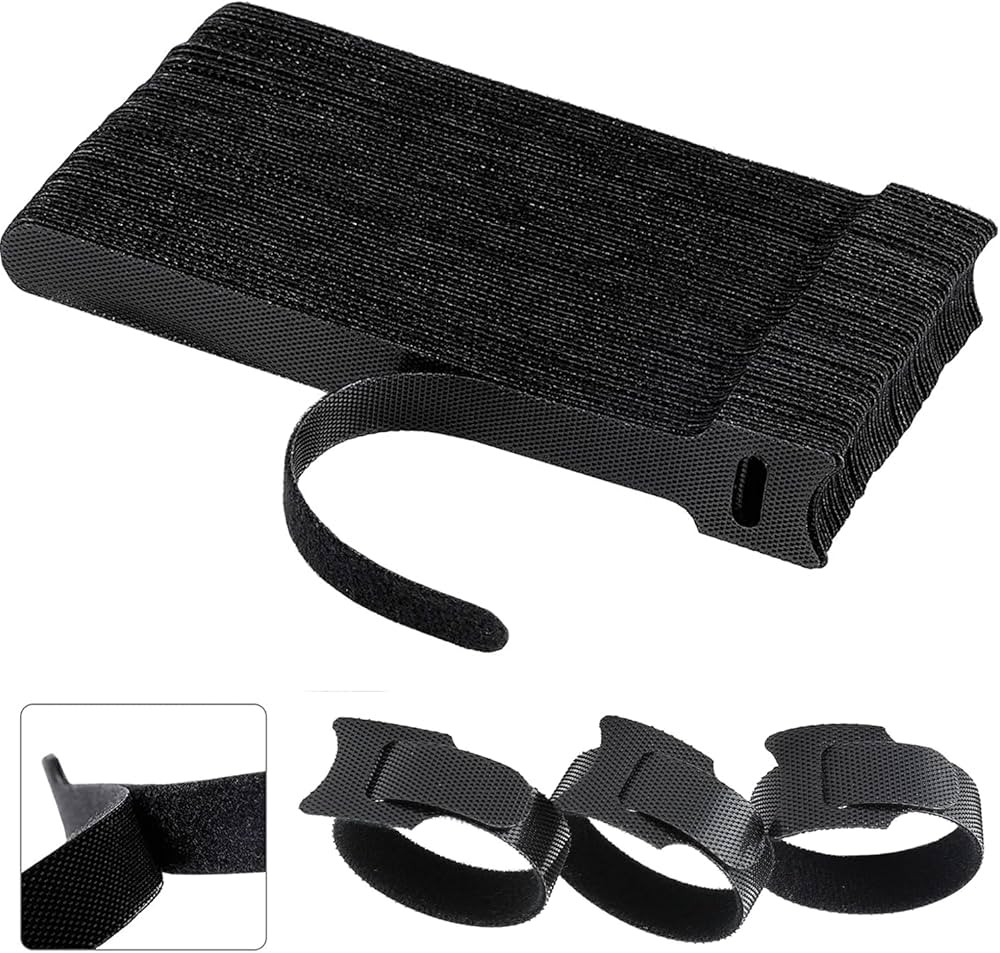 60 PCS 6 Inches Reusable Cable Ties, Adjustable Cord Straps, Cable Organizer, Cord Wrap and Hook ... | Amazon (US)