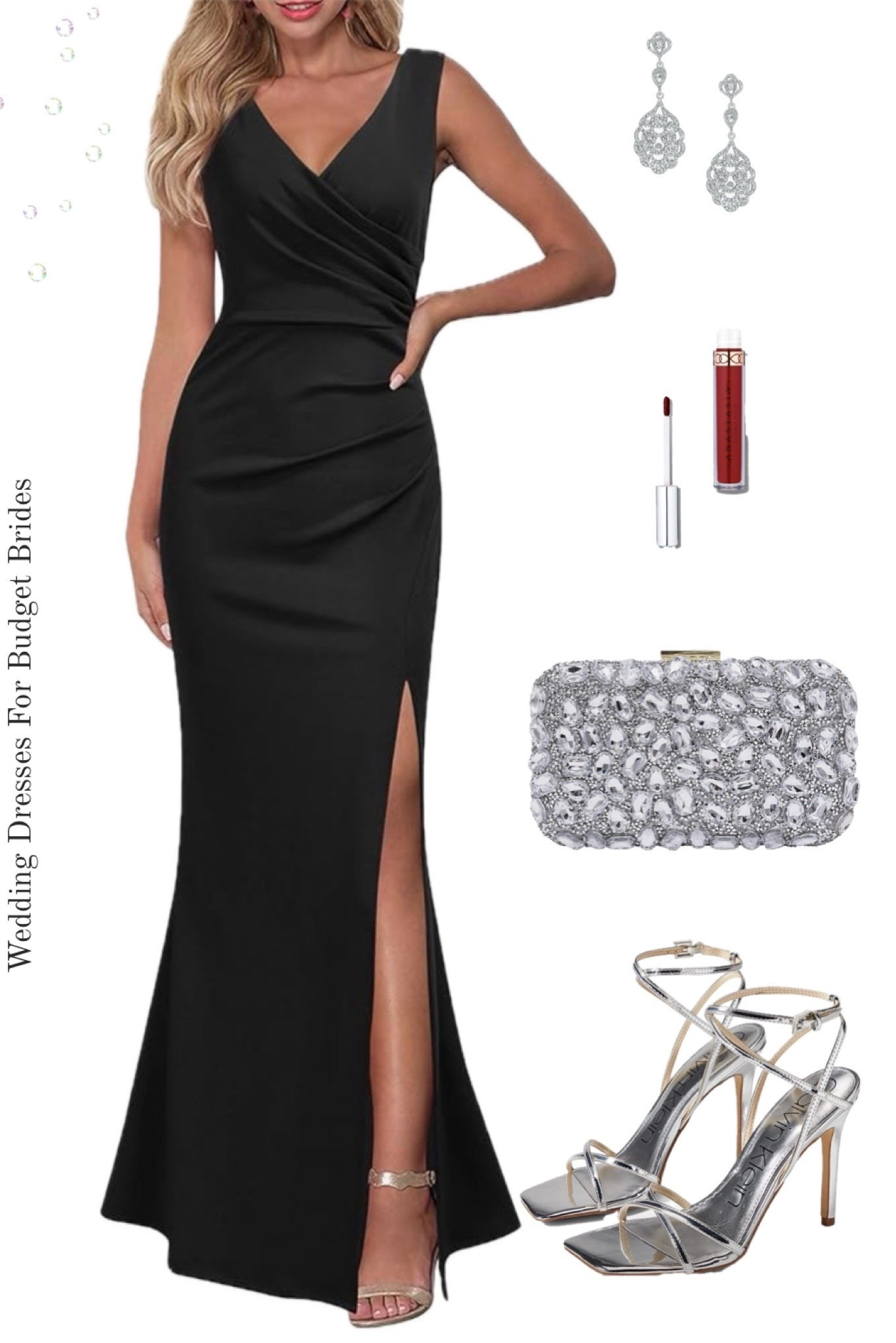 Wedding guest outfit idea in black and silver for a summer early fall wedding. All on Amazon. 

Special occasion dress, black maxi dress, formal wedding guest dress, formal dress, black full length dress.

#LTKWedding #LTKSeasonal