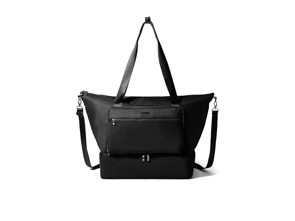 Baggallini Park Ave Weekender Tote Handbags Black Twill, Nylon | Zappos.com