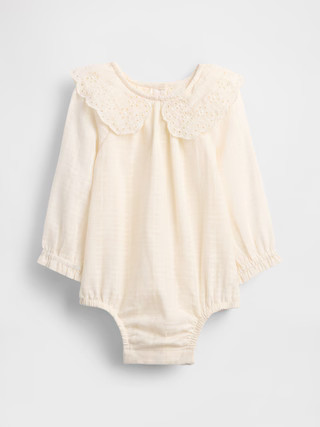 Baby Eyelet Collar Bubble Bodysuit | Gap (US)