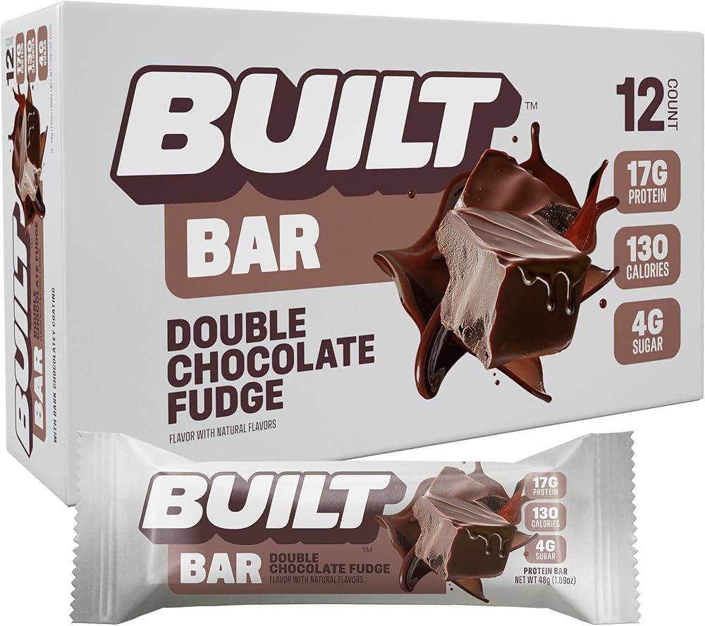 BUILT Protein Bars, Double Chocolate, 12 Count, 1.73oz Bars, Gluten Free Protein Snacks with 17g ... | Amazon (US)