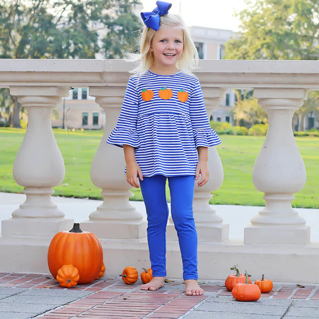 Autumn Harvest Royal Blue Sophia Legging Set | Classic Whimsy