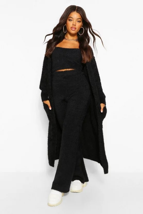 Premium Soft Fluffy Knit Maxi Cardigan | Boohoo.com (US & CA)
