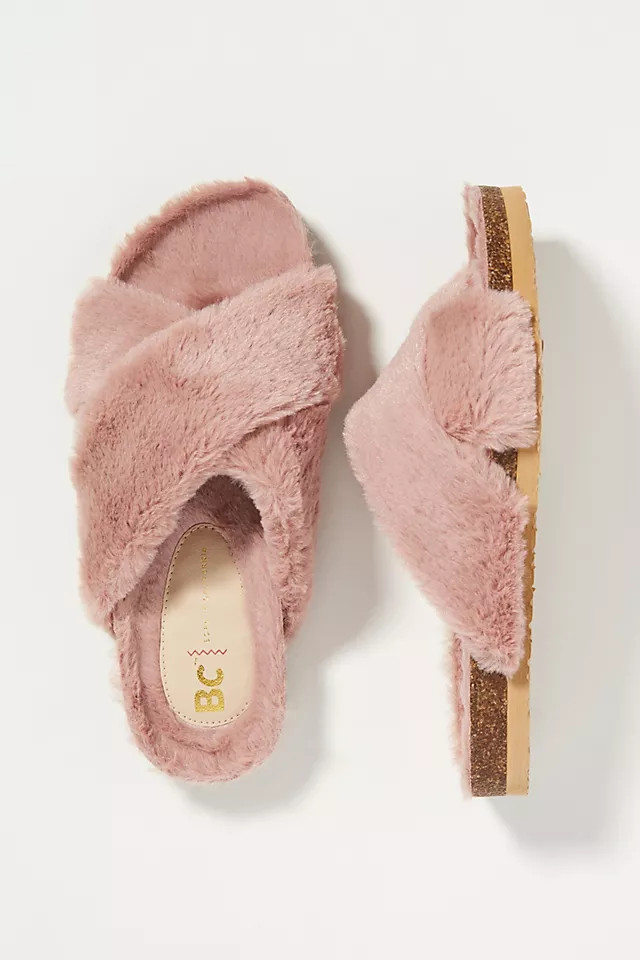 BC Footwear Triumph Faux Fur Slippers | Anthropologie (US)