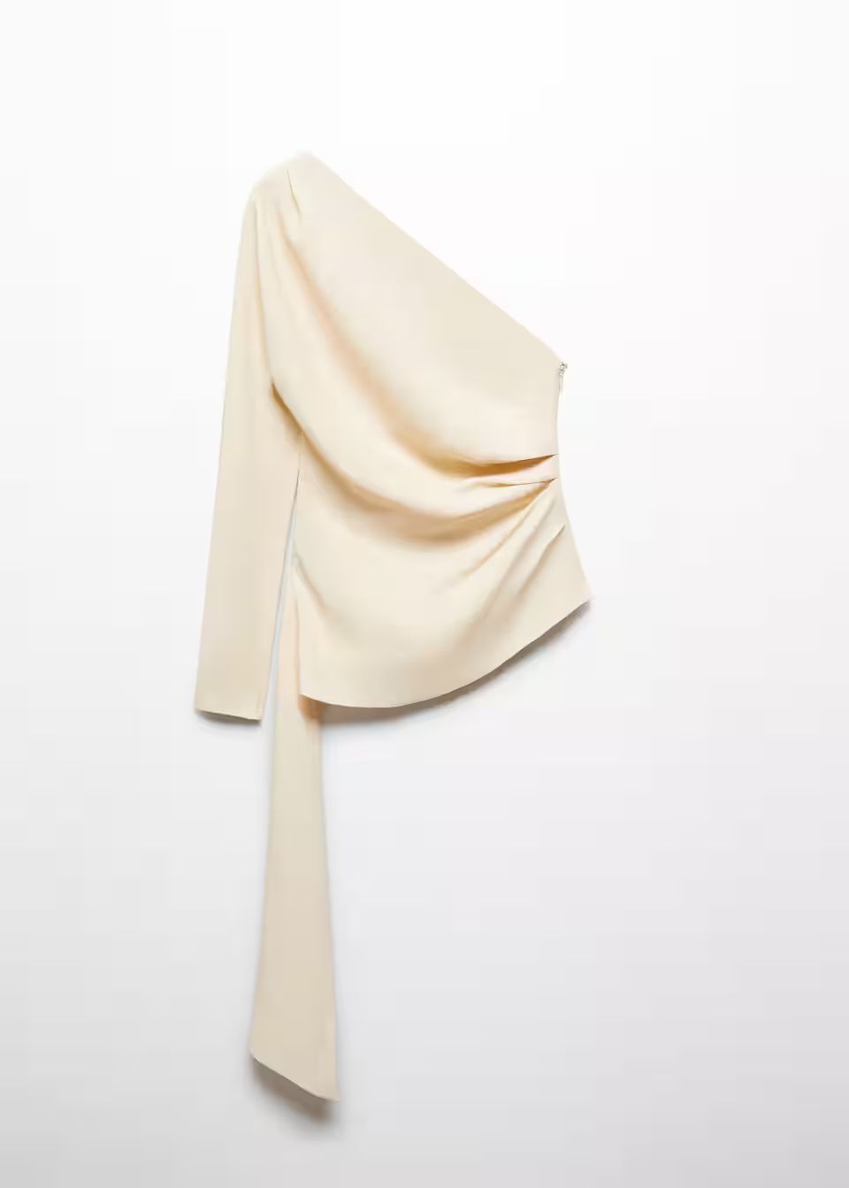 Asymmetric blouse with draped detail -  Women | Mango United Kingdom | MANGO (UK)