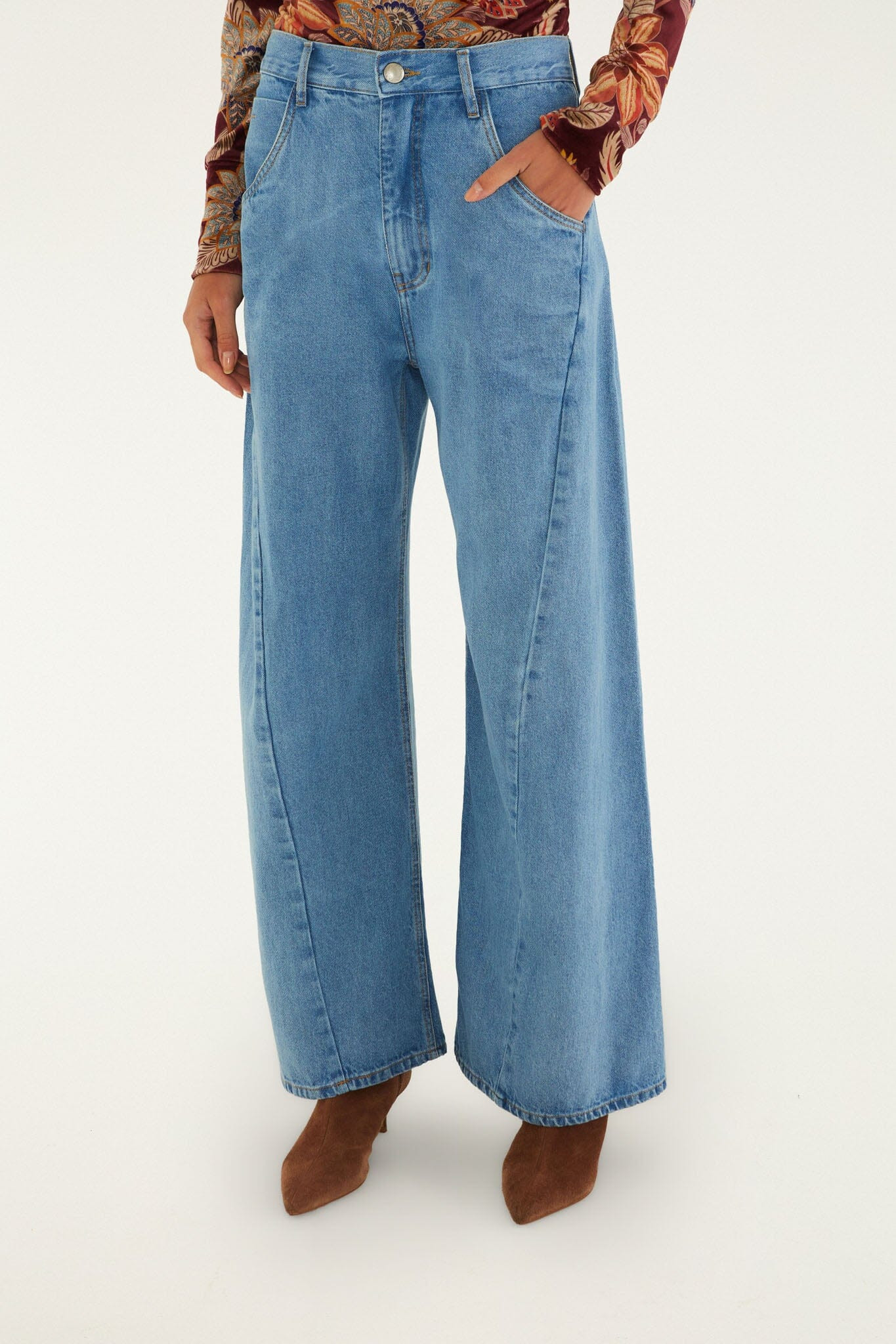 Light Denim Pants | FARM Rio | FarmRio (US)