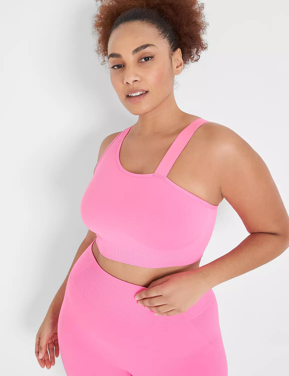 LIVI Wireless Low-Impact Seamless One-Shoulder Sports Bra | LaneBryant | Lane Bryant (US)
