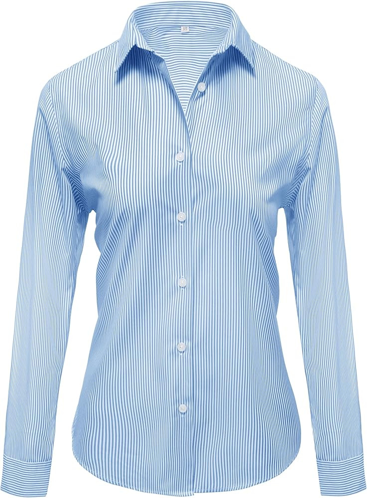 Ruisin Super Soft Wrinkle Free Button Down Shirts for Women Solid Short/Long Sleeve Striped Forma... | Amazon (US)