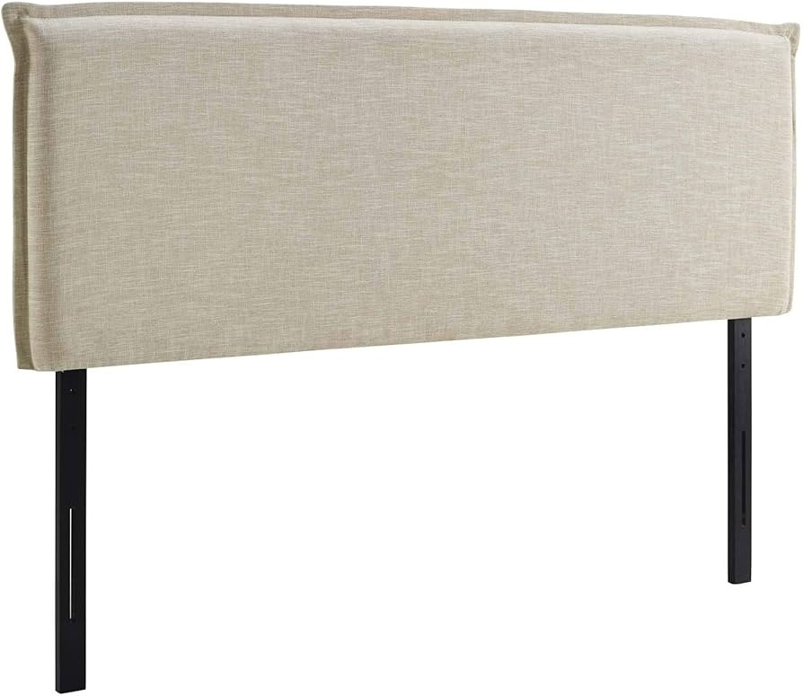 Modway Camille Linen Fabric Upholstered Queen Headboard in Beige with French Piping | Amazon (US)