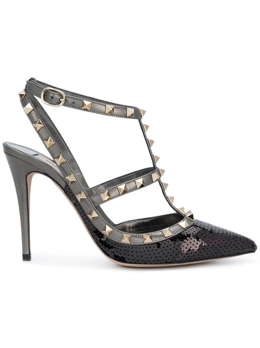 Valentino Rockstud sequin pumps - Black | FarFetch US