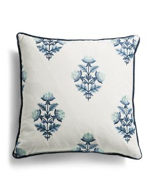 Made In Usa 22x22 Embroidered Floral Oversized Feather Filled Pillow | TJ Maxx