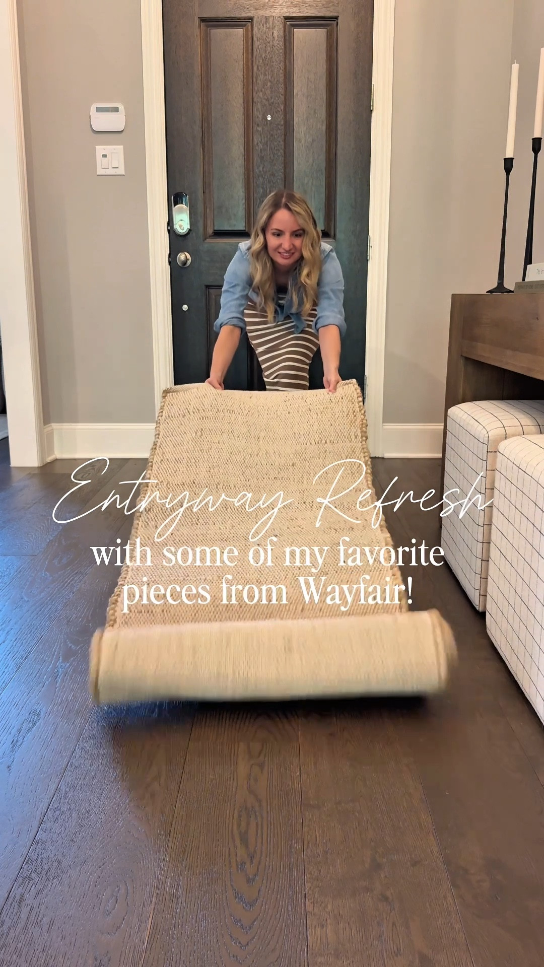 Spring entryway refresh with this new rug that is sale for Way Day!! My solid wood console table, iron candlestick set, and brass candle snuffer can also be found on Wayfair! My exact arched floor mirror is sold out so I’m linking similar options! 

#LTKSaleAlert #LTKxMadewell #LTKWatchNow