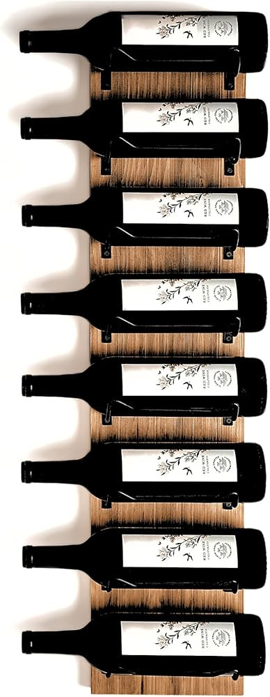Wine Rack Wall Mounted | Wine Storage Racks for 8 Bottles | Wooden Wine Rack for Wall Wine Rack D... | Amazon (US)
