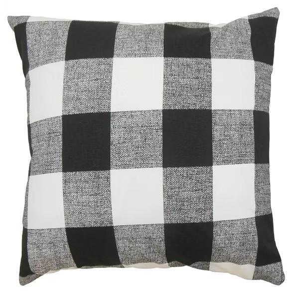 Black Buffalo Check Throw Pillow (18"x18") - The Pillow Collection | Target