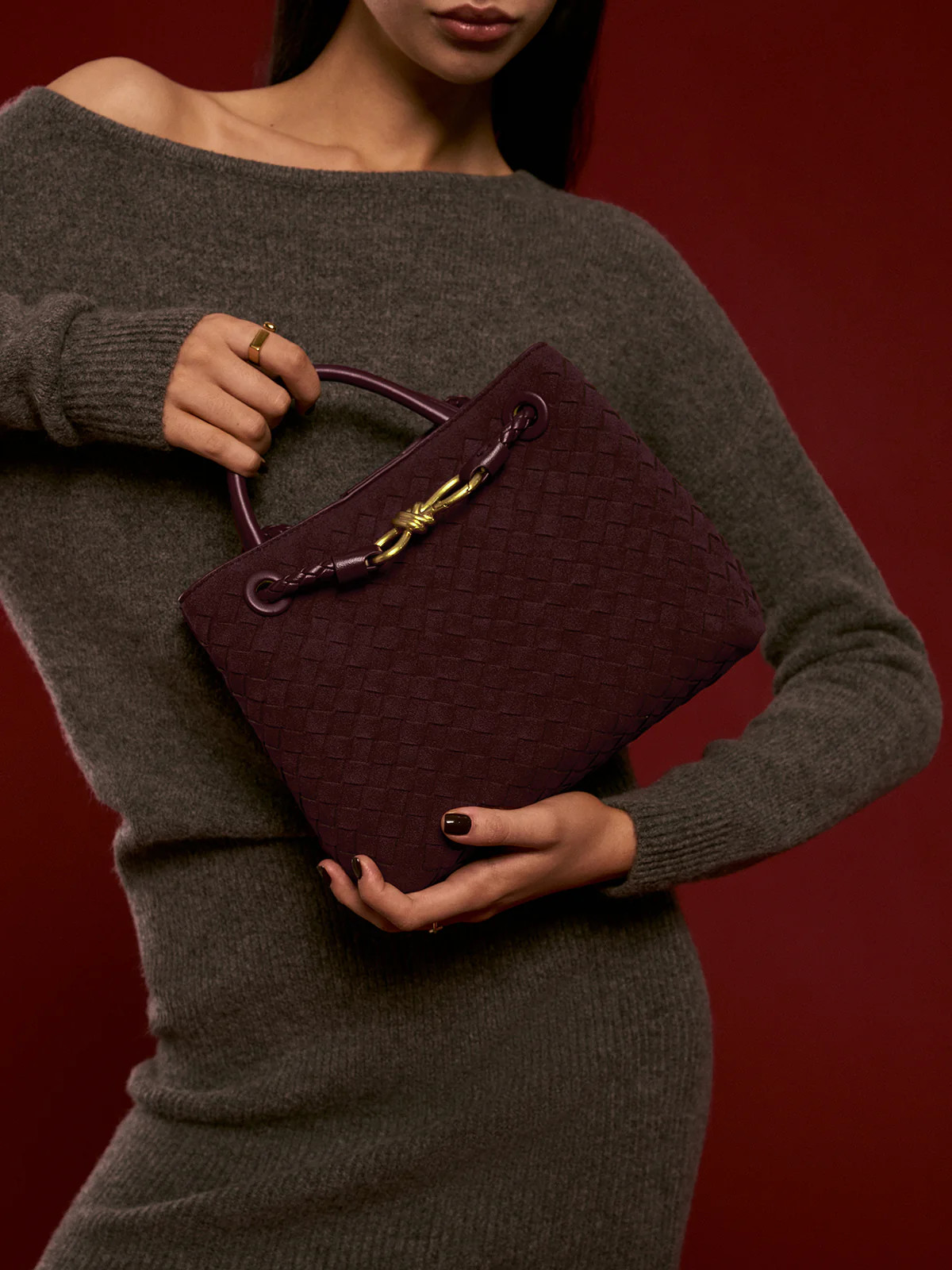 Suede Woven Tote Bag | Commense