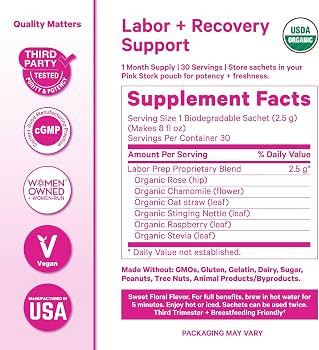 Amazon.com : Pink Stork Labor Prep Tea, Organic Red Raspberry Leaf with Chamomile and Rosehip, Ca... | Amazon (US)