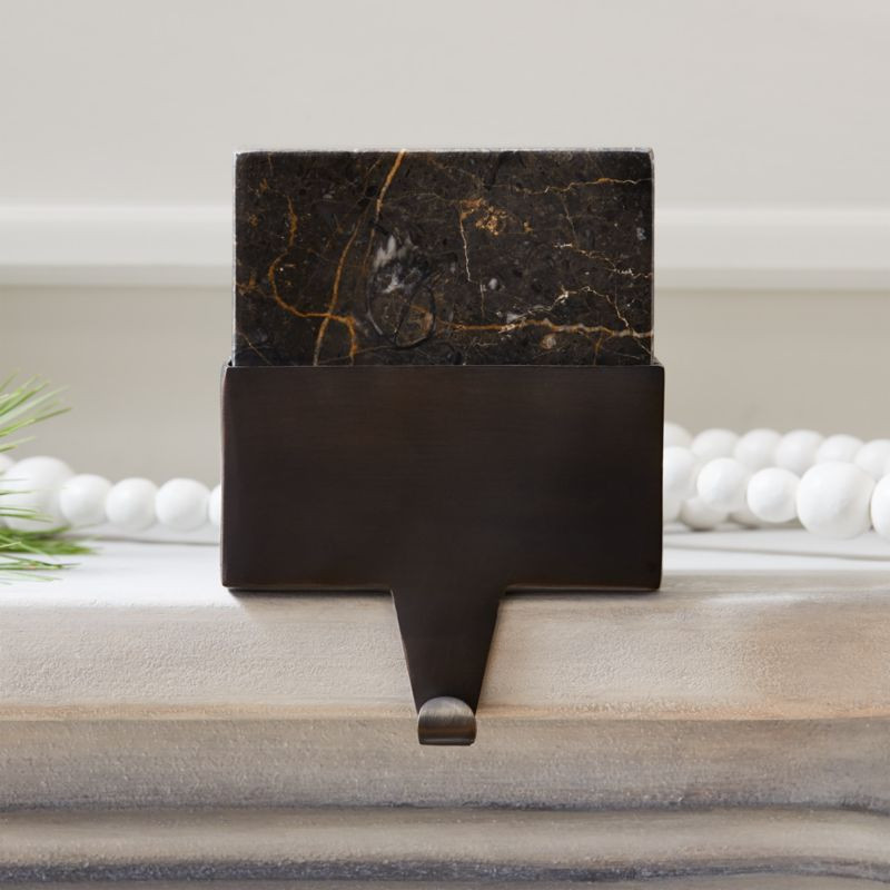 Black Floral Marble Stocking Holder + Reviews | CB2 | CB2