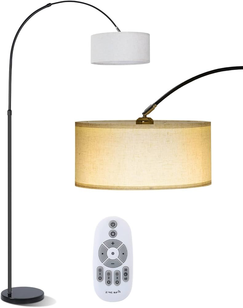 GKTG Floor Lamps for Living Room, Arc Floor Lamp with Remote Control, Stepless Dimmable 9W LED Bu... | Amazon (US)