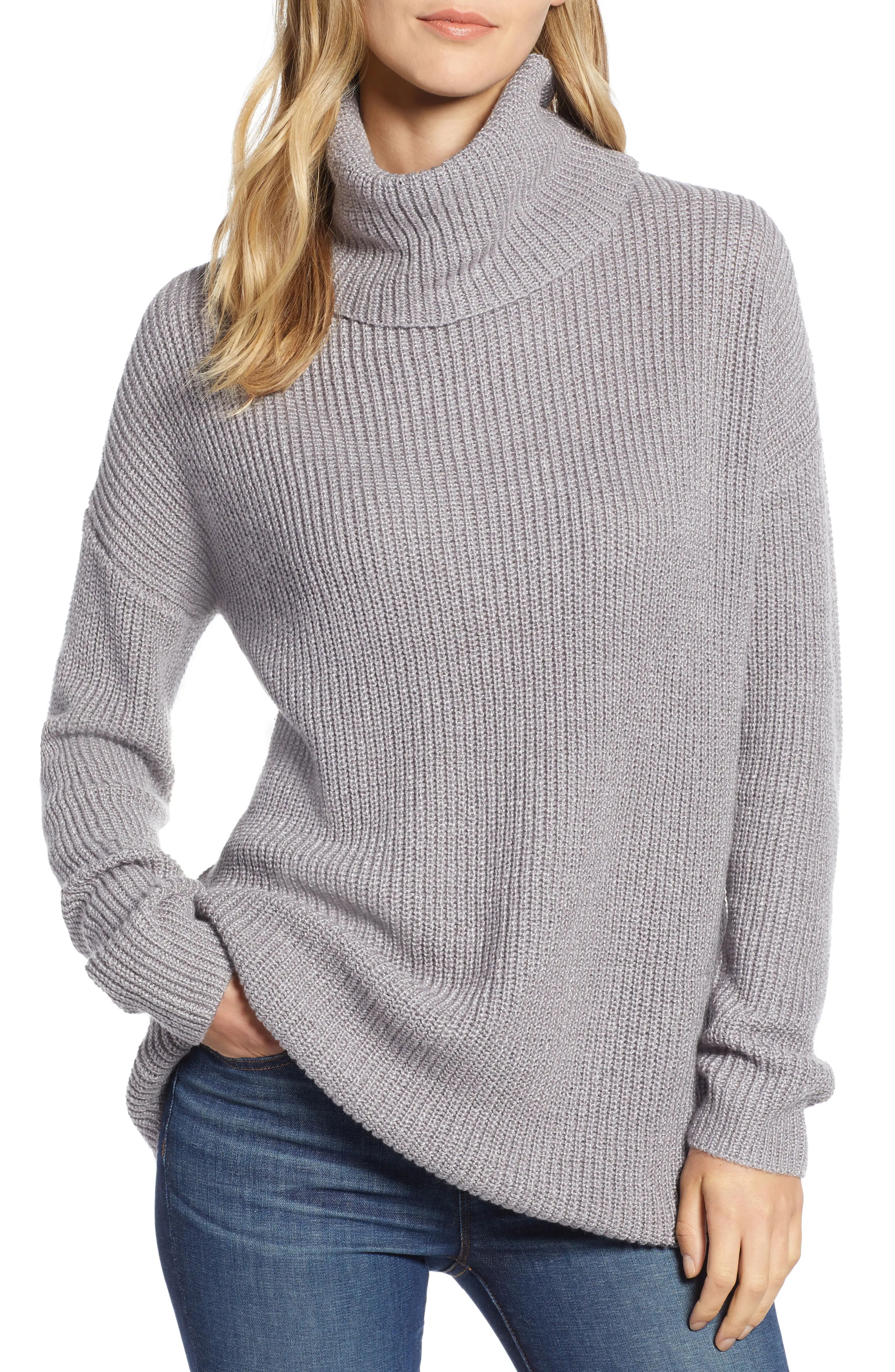 Oversized Turtleneck Tunic Sweater | Nordstrom