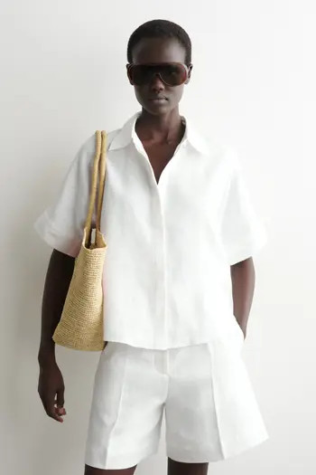 COS Oversized Short-Sleeved Linen Shirt | Nordstrom | Nordstrom