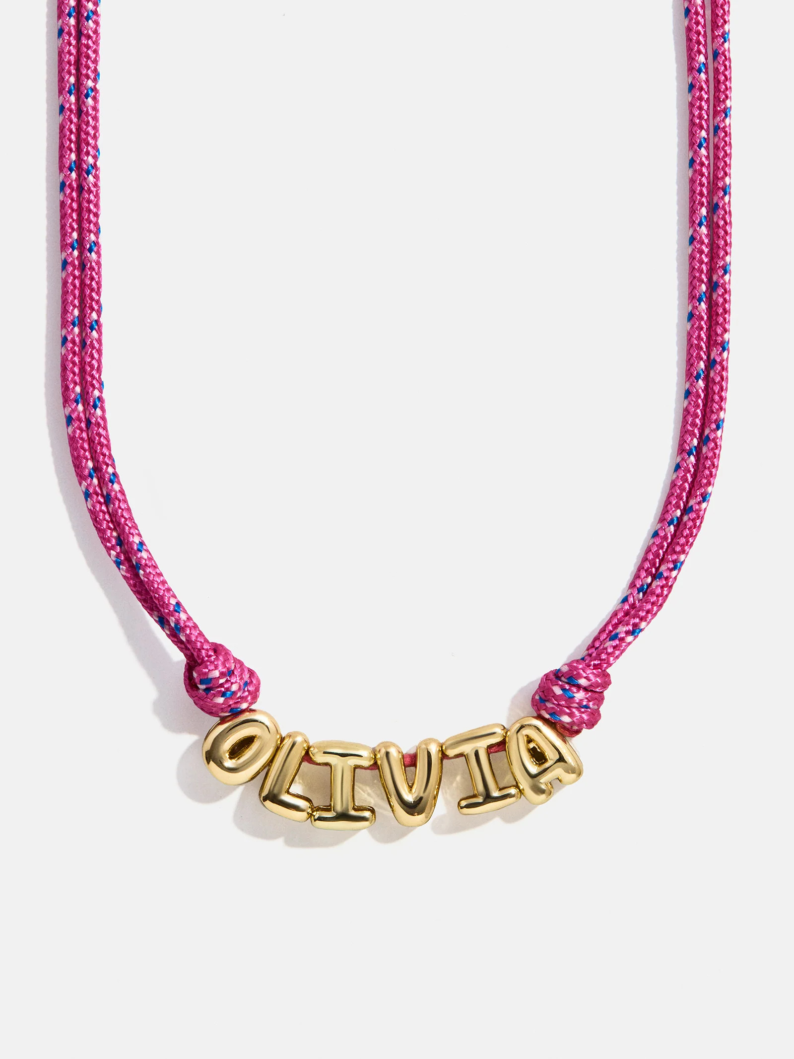 Bubble Letter Custom Paracord Necklace - Hot Pink | BaubleBar