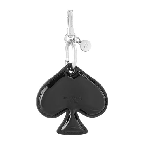 Kate Spade spade-shaped AirTag charm keychain with gold ring clip