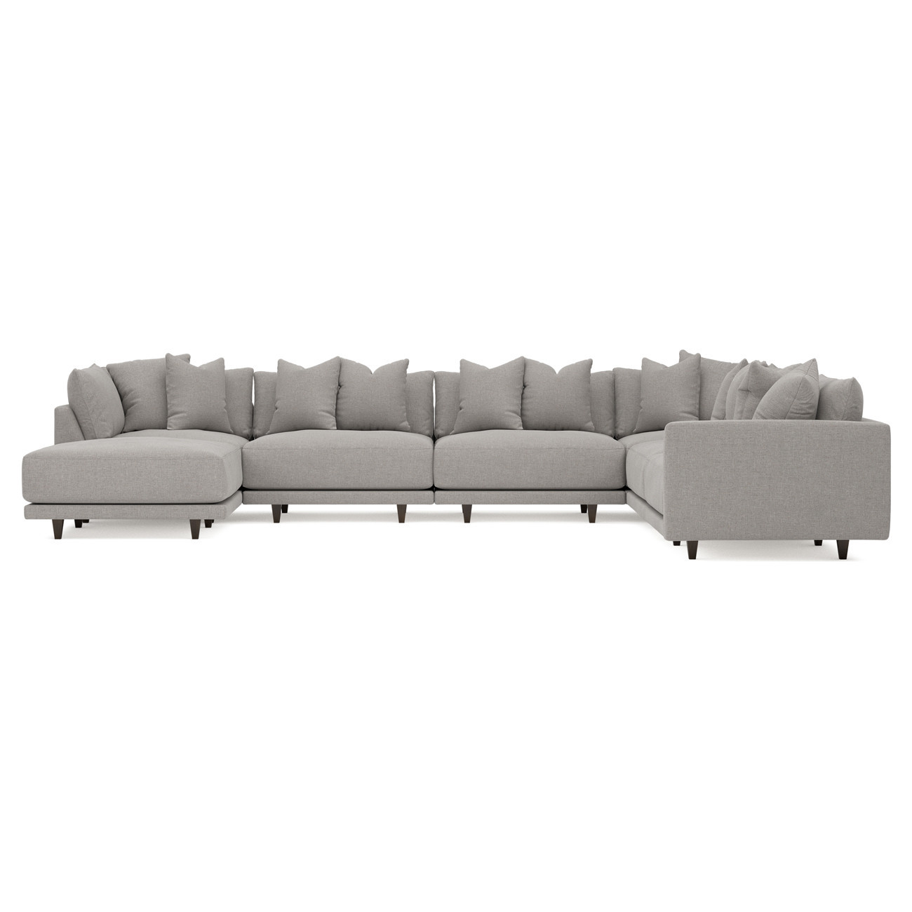 Toulouse Pebble Performance Modular 7-Piece Corner Sectional With Ottoman - Left End - 166 | Kathy Kuo Home